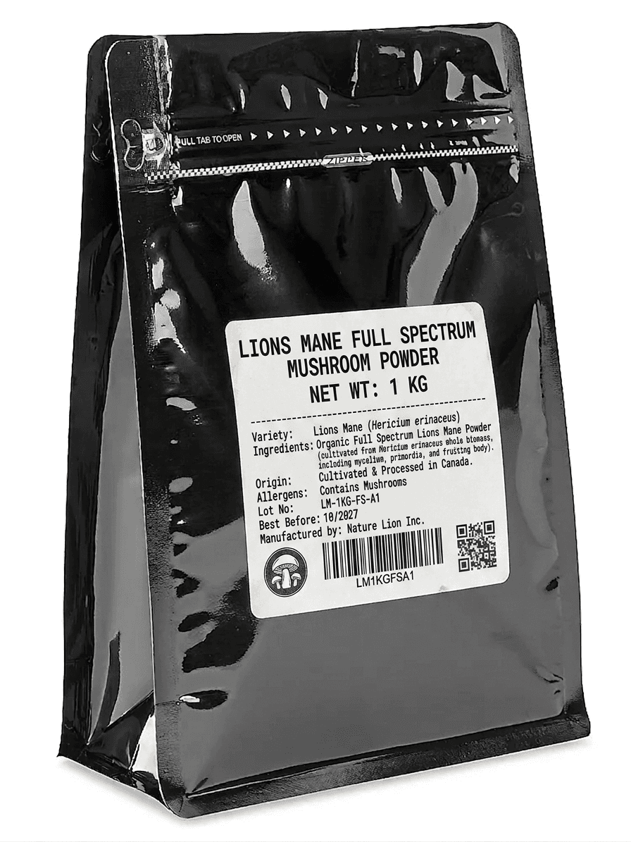 Lion's Mane Mushroom Powder Bulk 1kg - Nature Lion
