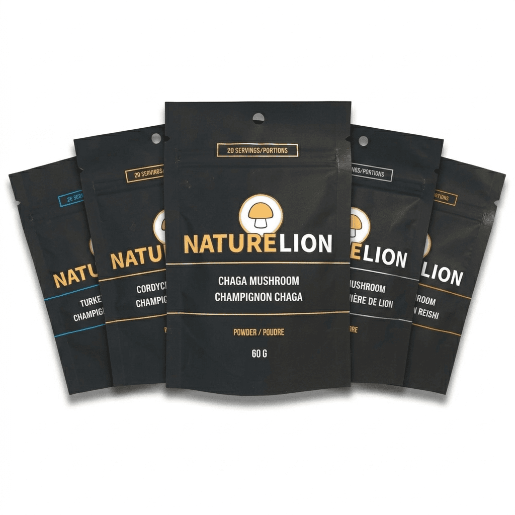 5 Mushroom Powder Variety Pack (300g) - Nature Lion