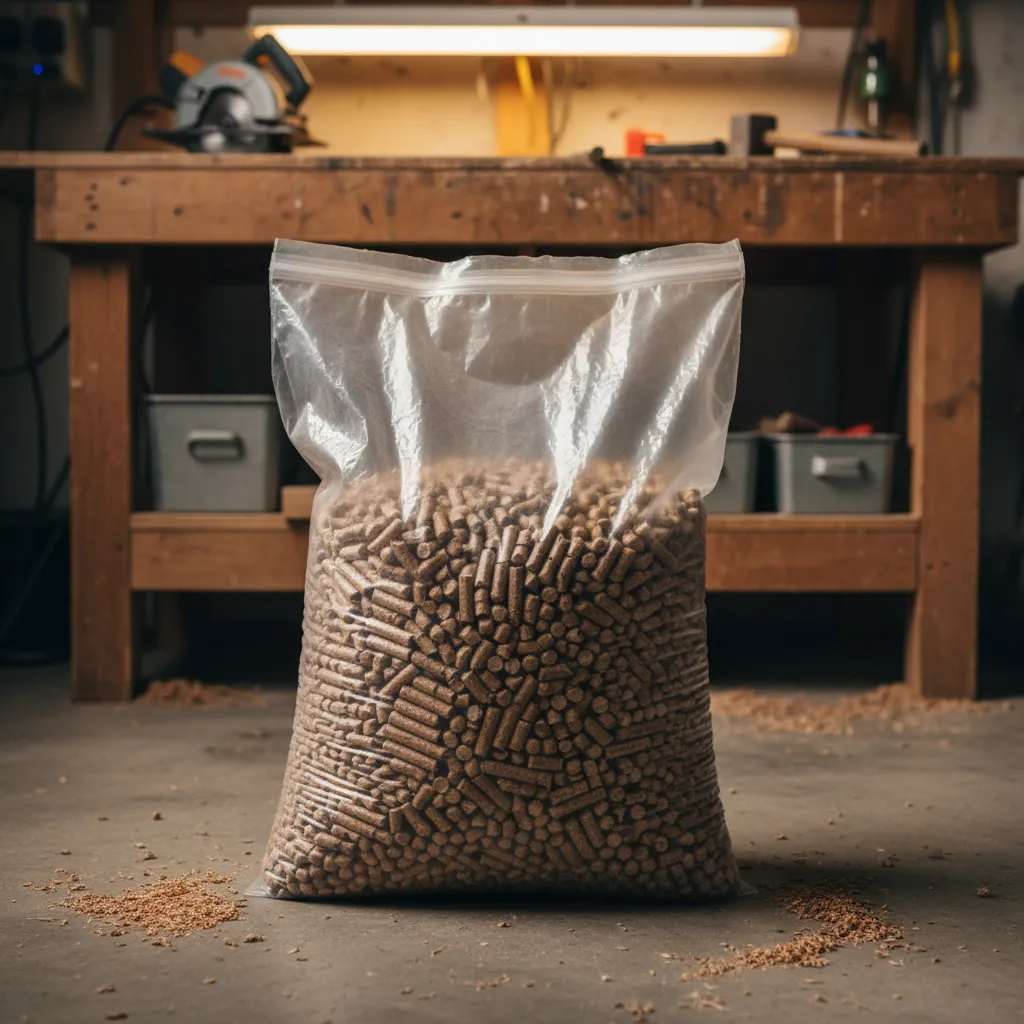 Hardwood fuel pellets expanding in water for mushroom substrate