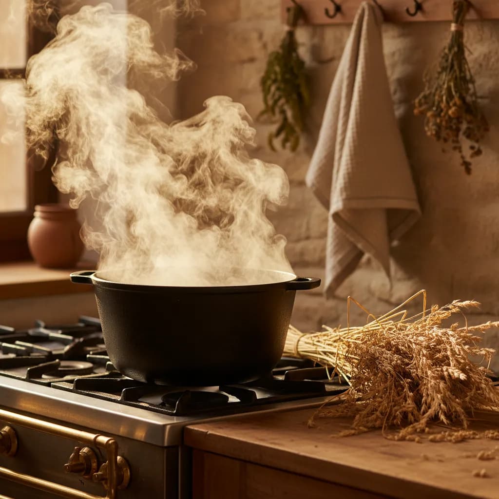 Chopped straw being prepared for mushroom substrate