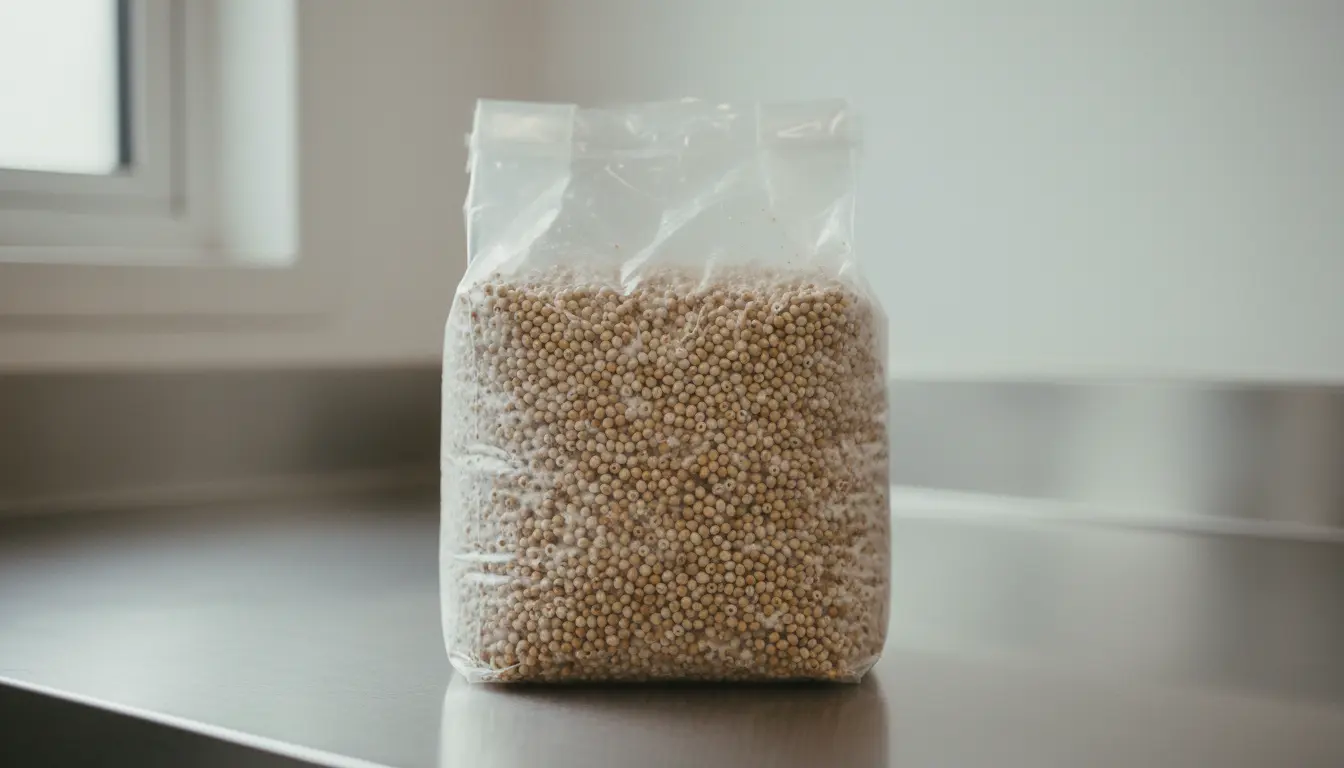 Nature Lion mycology lab with grain spawn bags