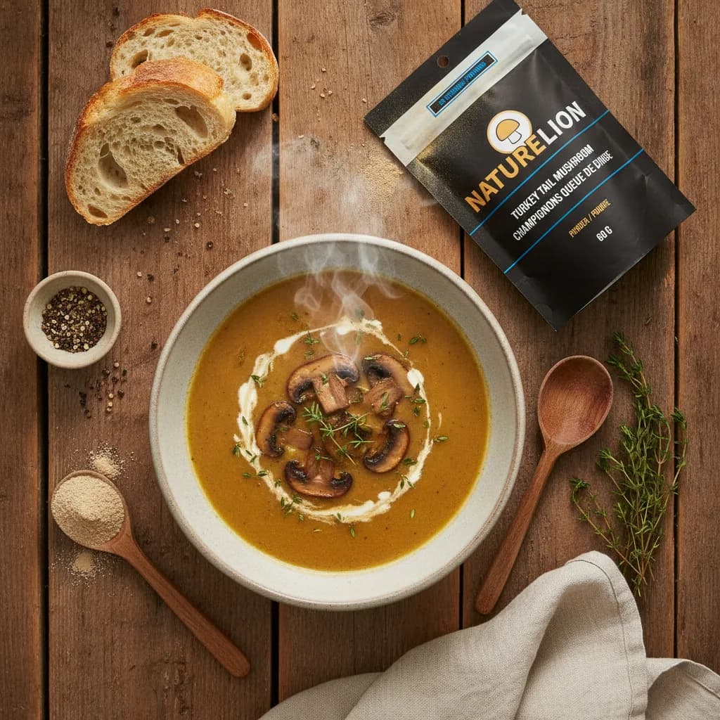 Bowl of mushroom soup