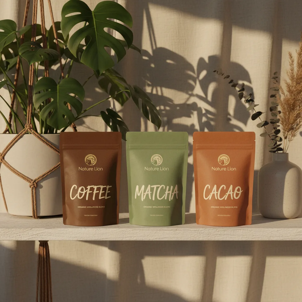 Custom branded product lineup on retail shelf