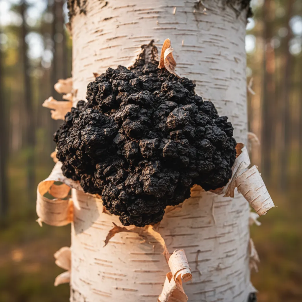 Birch forest in winter — chaga's natural habitat in the Canadian boreal
