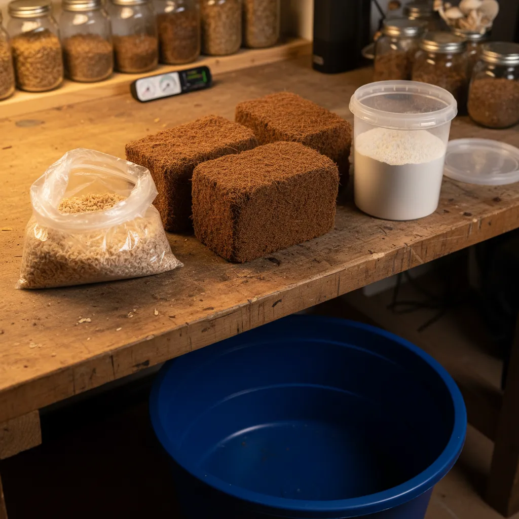 CVG substrate ingredients — coco coir, vermiculite, and gypsum